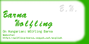 barna wolfling business card
